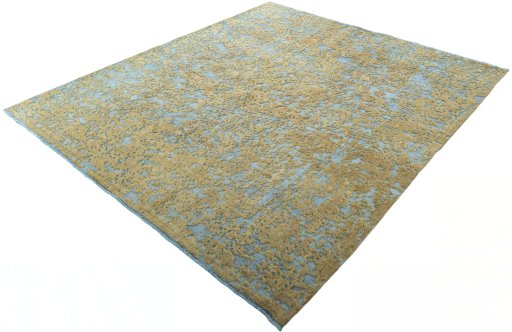 Corner detail of 1950s Vintage rug showing border pattern and Wool pile