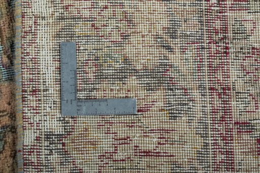 Close-up detail of 1950s Vintage rug from Pakistan showing Wool weave