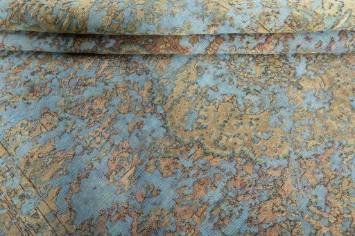 Full view of 1950s Vintage rug from Pakistan, 386 × 281 cm in Blue tones