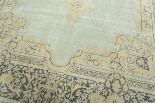 Close-up detail of 1950s Vintage rug from Pakistan showing Wool weave