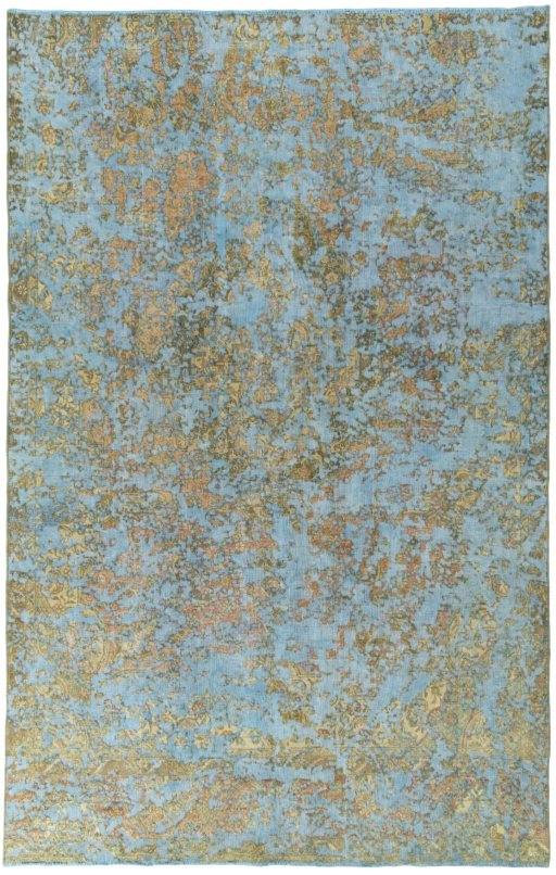 Full view of 1950s Vintage rug from Pakistan, 330 × 210 cm in Blue tones