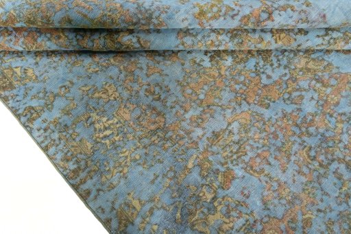 Full view of 1950s Vintage rug from Pakistan, 330 × 210 cm in Blue tones