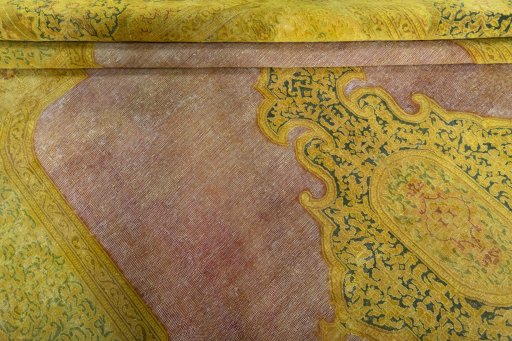 Close-up detail of 1950s Vintage rug from Pakistan showing Wool weave