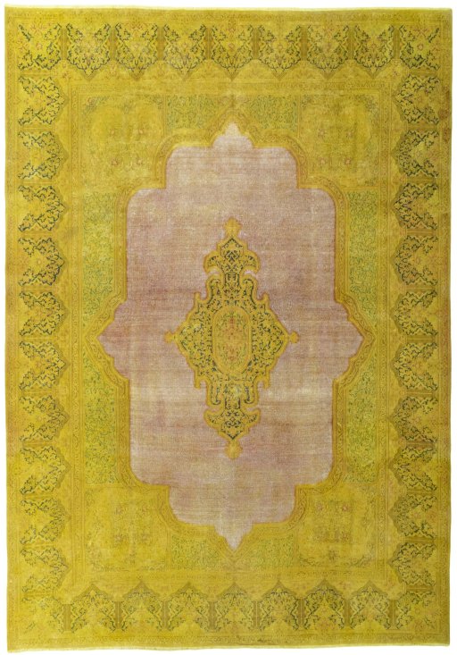 Full view of 1950s Vintage rug from Pakistan, 420 × 295 cm in Red tones