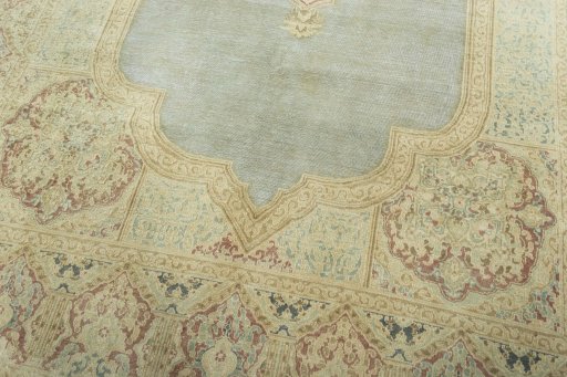 Close-up detail of 1950s Vintage rug from Pakistan showing Wool weave