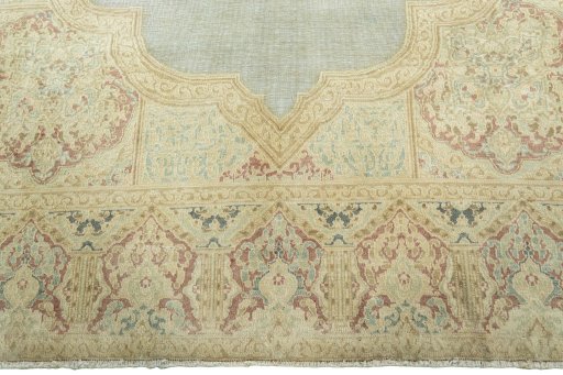 Full view of 1950s Vintage rug from Pakistan, 306 × 208 cm in Gray tones