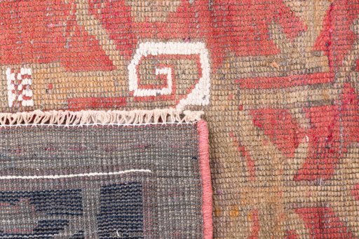 Close-up detail of 1985s Vintage rug from Iran / Persia showing Wool weave