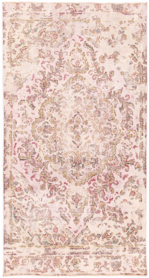 Full view of 1970s Vintage rug from Iran / Persia, 273 × 147 cm in Cream tones