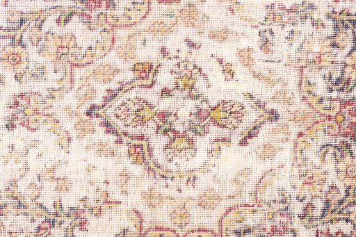 Full view of 1970s Vintage rug from Iran / Persia, 273 × 147 cm in Cream tones