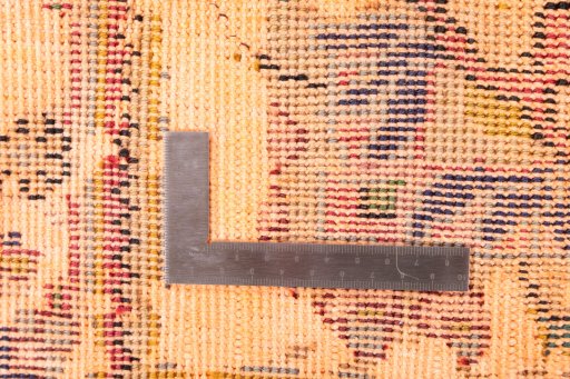 Close-up detail of 1960s Vintage rug from Iran / Persia showing Wool weave