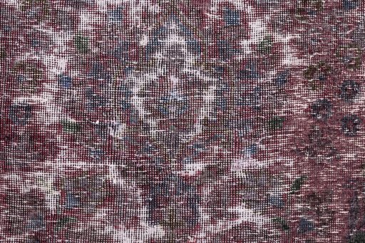 Full view of 1950s Vintage rug from Iran / Persia, 287 × 208 cm in Dark red tones