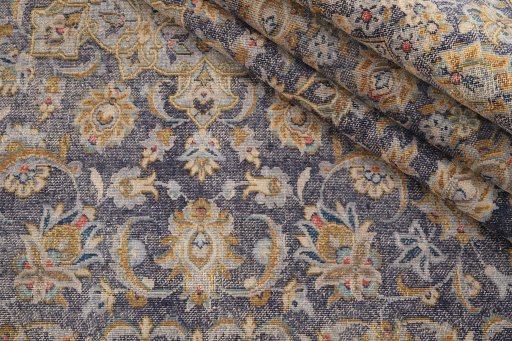 Surface texture of 1980s Vintage rug with natural Wool and intricate pattern
