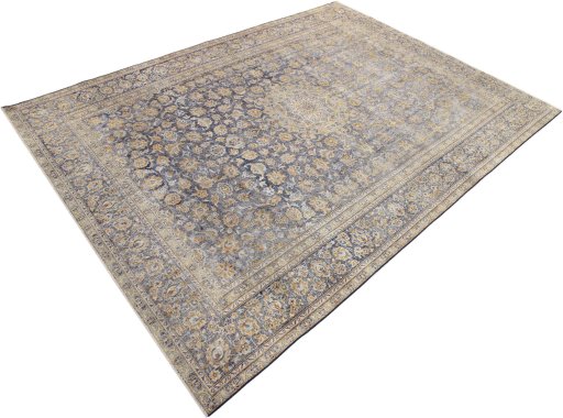 Close-up detail of 1980s Vintage rug from Iran / Persia showing Wool weave