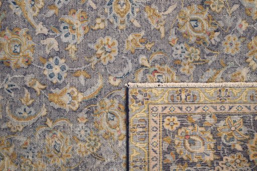 Close-up detail of 1980s Vintage rug from Iran / Persia showing Wool weave