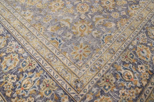 Full view of 1980s Vintage rug from Iran / Persia, 400 × 295 cm in Blue tones
