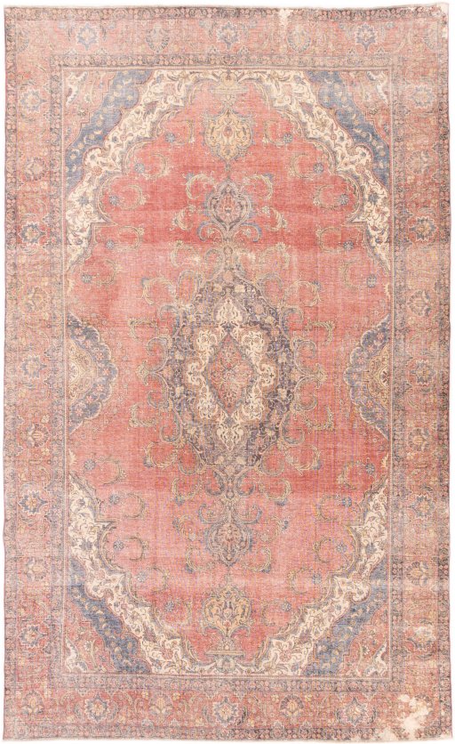 Full view of 1955s Vintage rug from Iran / Persia, 485 × 295 cm in Red tones