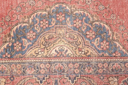 Close-up detail of 1955s Vintage rug from Iran / Persia showing Wool weave