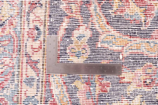 Close-up detail of 1950s Vintage rug from Iran / Persia showing Wool weave