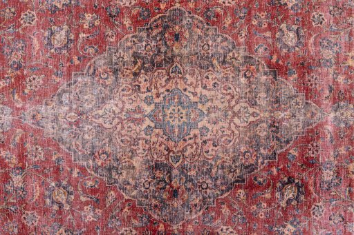 Full view of 1950s Vintage rug from Iran / Persia, 420 × 295 cm in Red tones