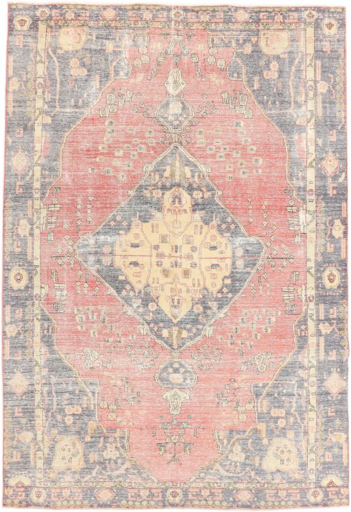 Full view of 1980s Vintage rug from Iran / Persia, 350 × 240 cm in Red tones