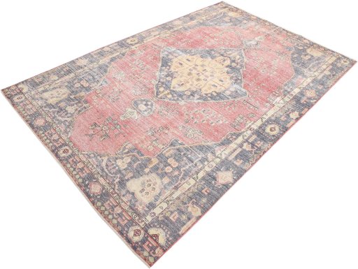 Close-up detail of 1980s Vintage rug from Iran / Persia showing Wool weave