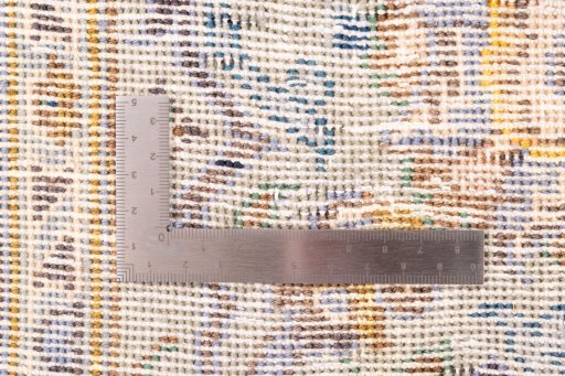 Close-up detail of 1970s Vintage rug from Iran / Persia showing Wool weave