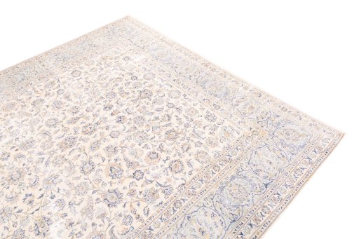 Surface texture of 1970s Vintage rug with natural Wool and intricate pattern