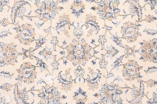 Full view of 1970s Vintage rug from Iran / Persia, 385 × 280 cm in Cream tones