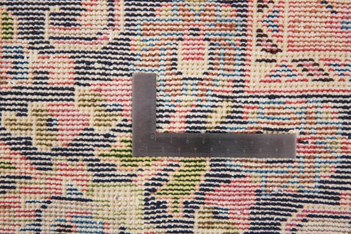 Surface texture of 1970s Vintage rug with natural Wool and intricate pattern