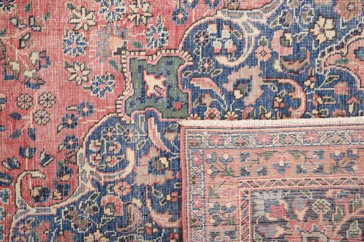 Full view of 1970s Vintage rug from Iran / Persia, 387 × 300 cm in Red tones