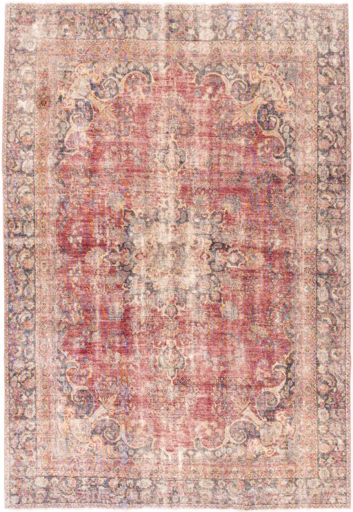 Full view of 1950s Vintage rug from Iran / Persia, 327 × 225 cm in Red tones