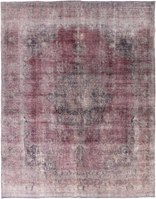 Full view of 1955s Vintage rug from Iran / Persia, 382 × 290 cm in Red tones