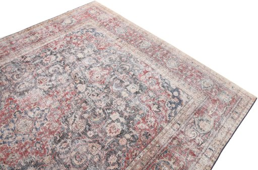 Surface texture of 1970s Vintage rug with natural Wool and intricate pattern