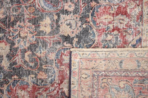 Full view of 1970s Vintage rug from Iran / Persia, 386 × 294 cm in Blue tones
