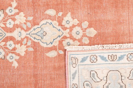 Close-up detail of 1955s Vintage rug from Iran / Persia showing Wool weave