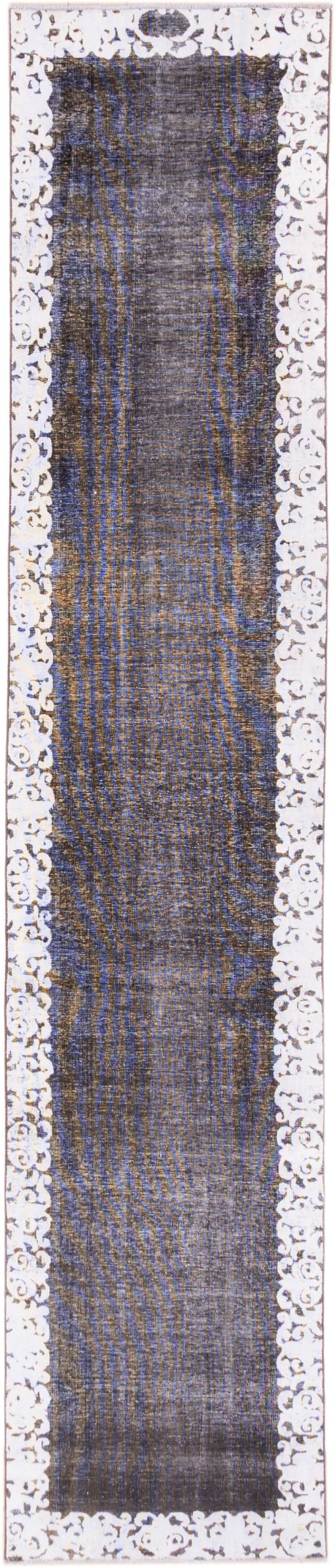 Full view of 1975s Vintage rug from Iran / Persia, 460 × 93 cm in Multi Color tones