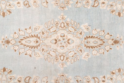 Close-up detail of 1955s Vintage rug from Iran / Persia showing Wool weave