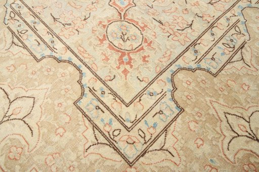 Close-up detail of 1970s Vintage rug from Iran / Persia showing Wool weave