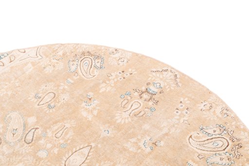 Surface texture of 1970s Vintage rug with natural Wool and intricate pattern