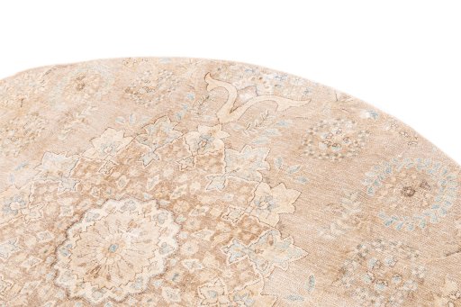 Surface texture of 1970s Vintage rug with natural Wool and intricate pattern