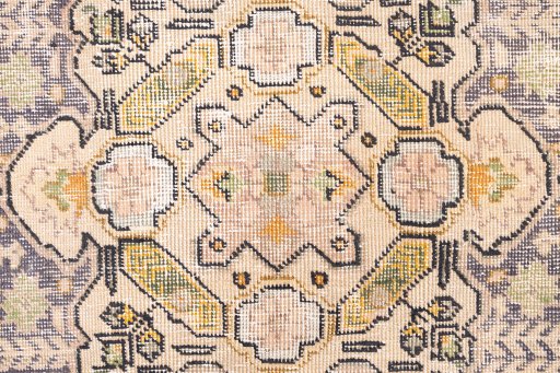 Full view of 1970s Vintage rug from Iran / Persia, 207 × 85 cm in Blue tones