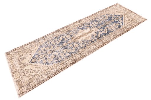 Close-up detail of 1970s Vintage rug from Iran / Persia showing Wool weave