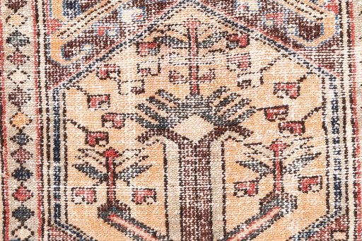 Full view of 1970s Vintage rug from Iran / Persia, 295 × 97 cm in Blue tones