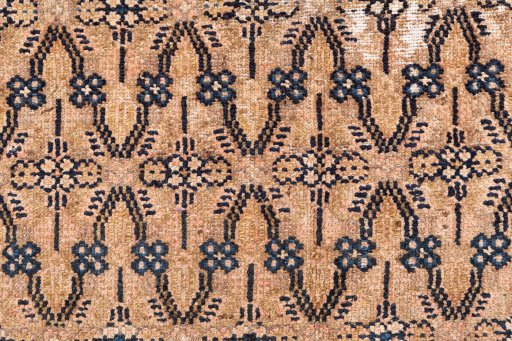 Full view of 1970s Vintage rug from Iran / Persia, 300 × 90 cm in Blue tones