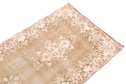 Surface texture of 1995s Vintage rug with natural Wool and intricate pattern