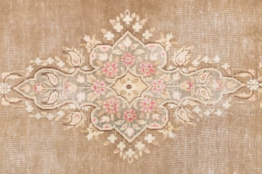 Full view of 1995s Vintage rug from Iran / Persia, 320 × 85 cm in Brown tones