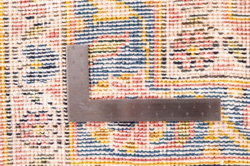 Close-up detail of 1977s Vintage rug from Iran / Persia showing Wool weave
