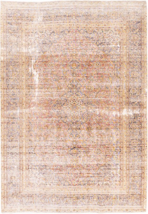 Full view of 1975s Vintage rug from Iran / Persia, 332 × 232 cm in Red tones