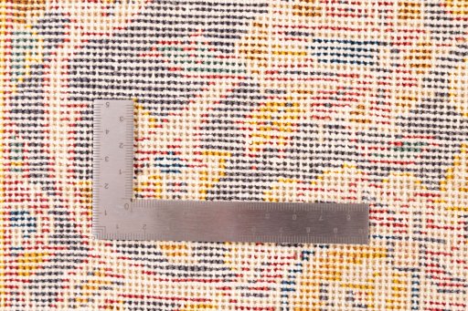 Close-up detail of 1975s Vintage rug from Iran / Persia showing Wool weave