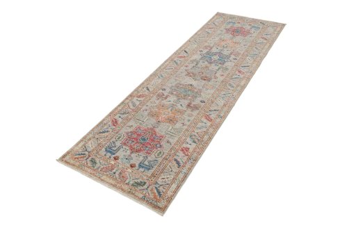 Close-up detail of New Kazak rug from Pakistan showing Wool weave